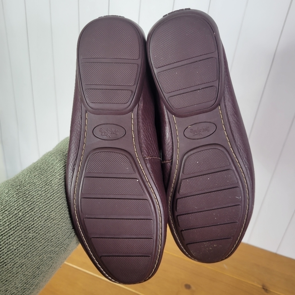 Women's burgundy Coach Penny Loafers - Picture 7 of 7